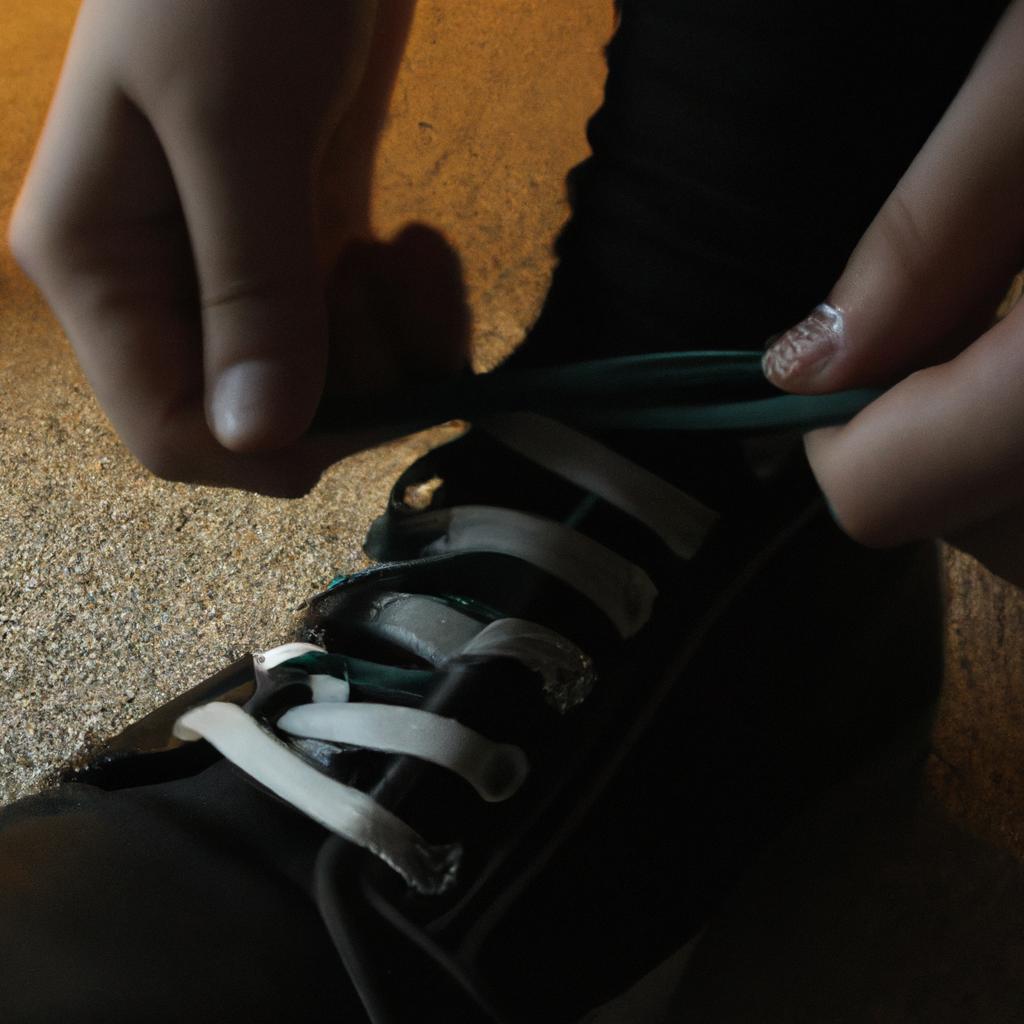 Person tying shoelaces for comfort